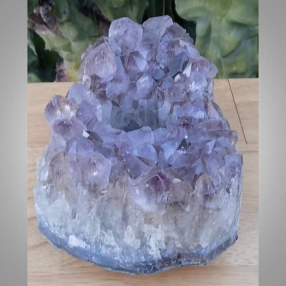 AMETHYST tea light candle, sphere or egg holder stone crystal rock  01 - Picture 6 of 9